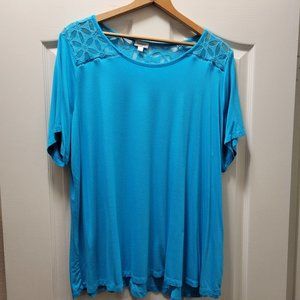 Avenue Teal Tee with Lace